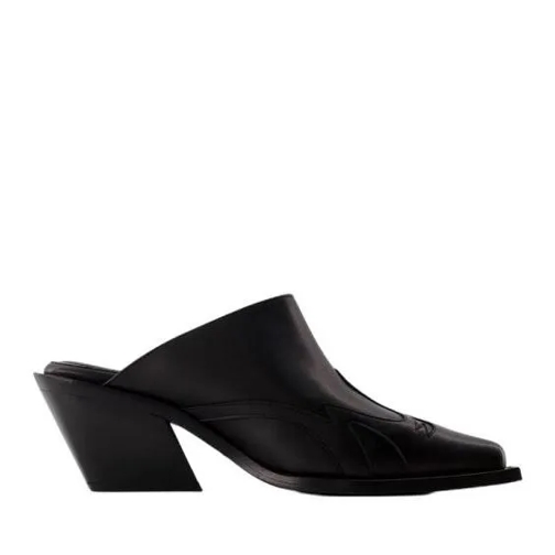 Anine Bing Tania Mules - Leather - Black Black Muil