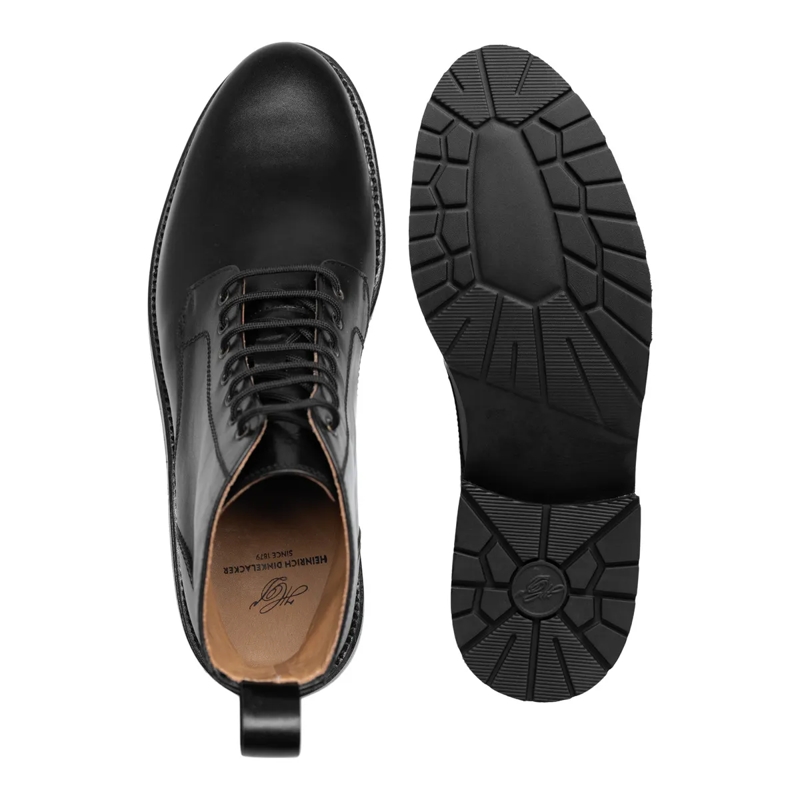 Heinrich Dinkelacker Schnürstiefel Boots Buda Plain BC- Klassischer Schnürboot für  schwarz(Image 4)