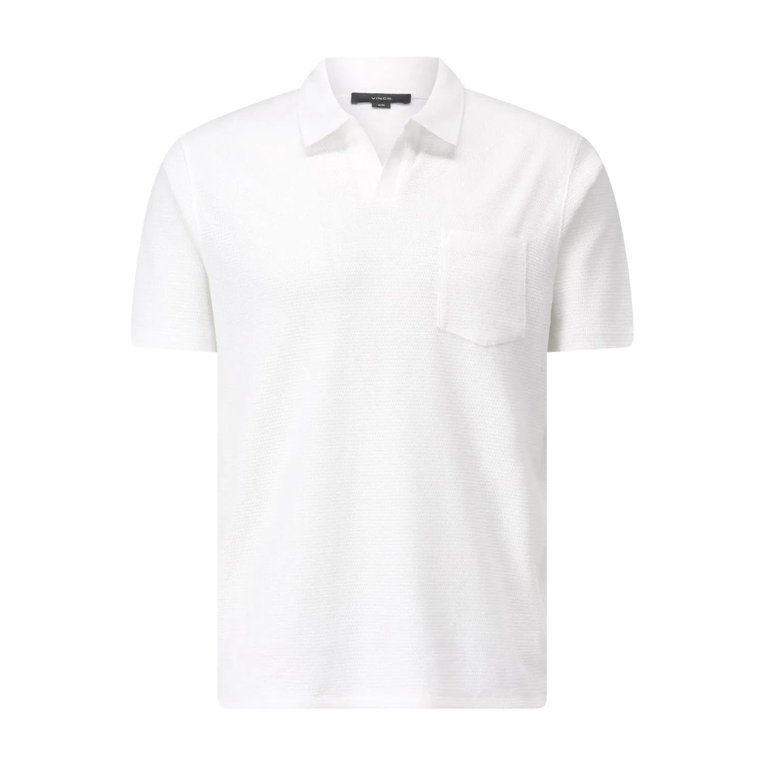 Thumbnail - Vince - T-Shirt mit Polokragen - Größe M - weiß
