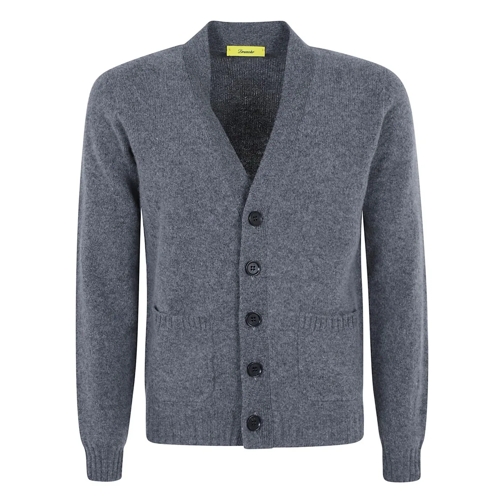 Drumohr Cardigan Grey Fine Knit V-Neck Cardigan Grey