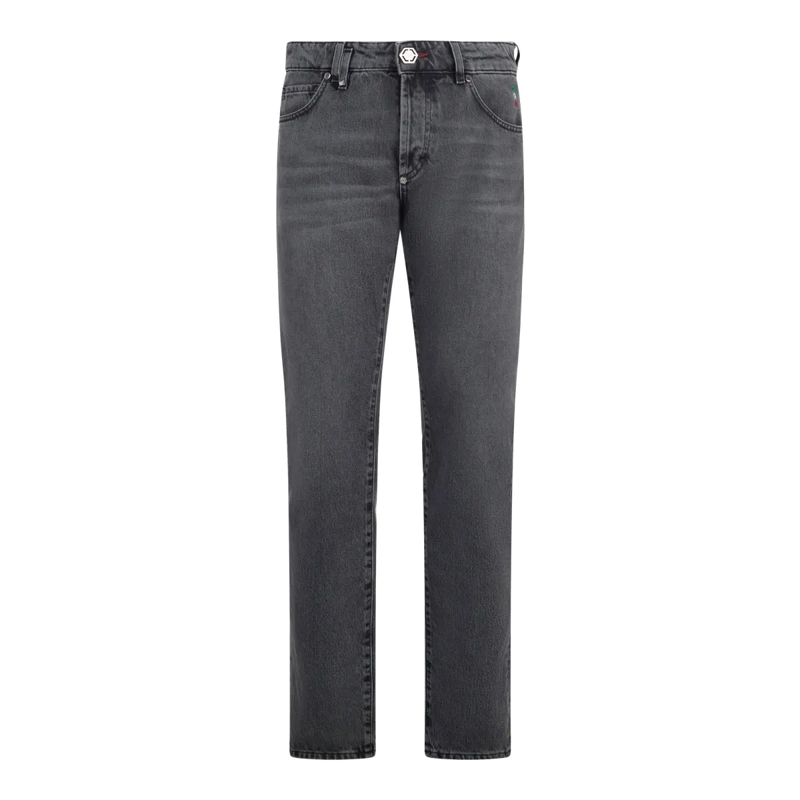 Philipp Plein Jeans mit geradem Bein Das Basismodell der 5-Pocket-Jeans zeichnet sich d grau