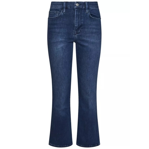 FRAME Blue Cotton Denim Cropped Jeans Blue Jean court