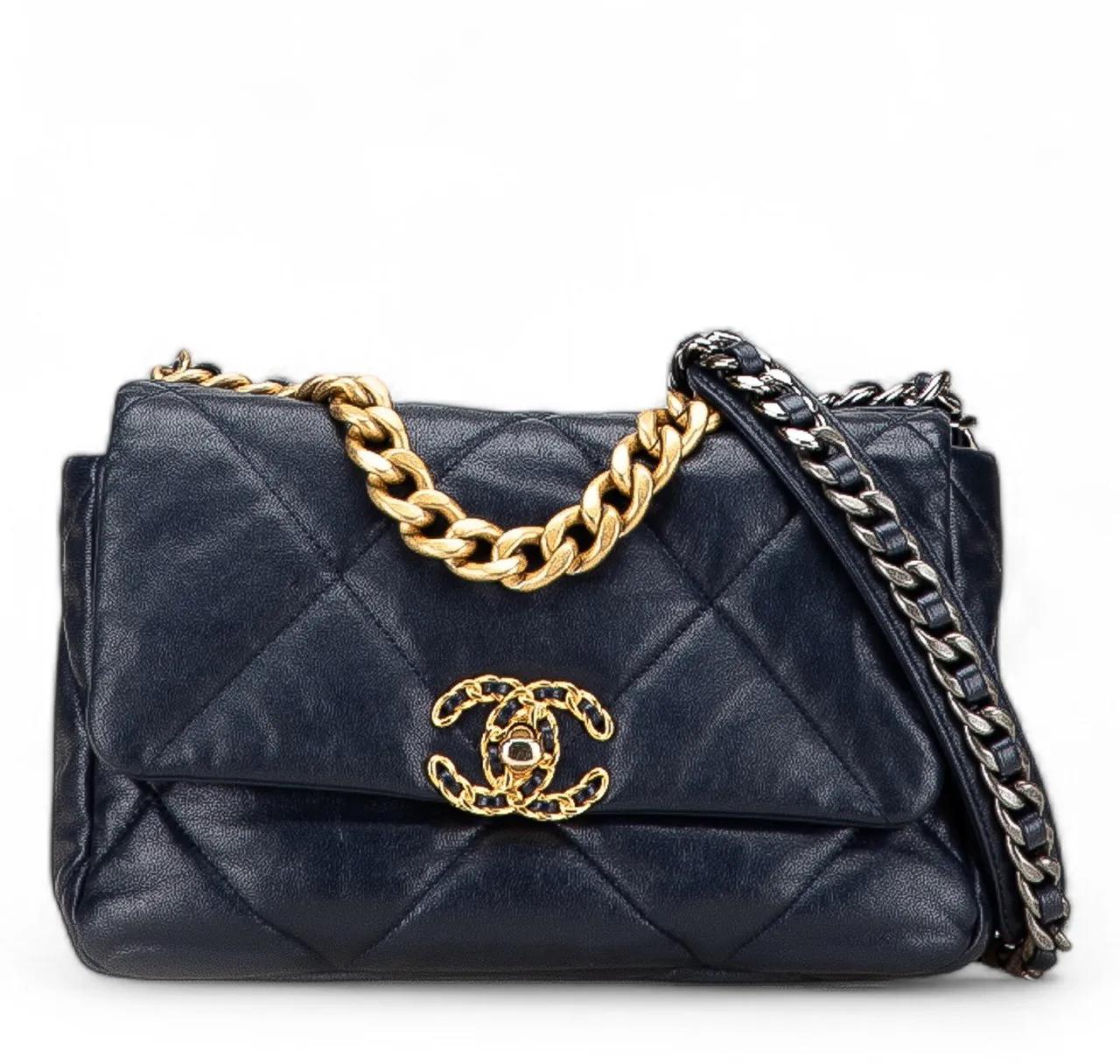 Chanel Hobo Bags - Medium Lambskin 19 Flap - Gr. unisize - in Blau - für Damen