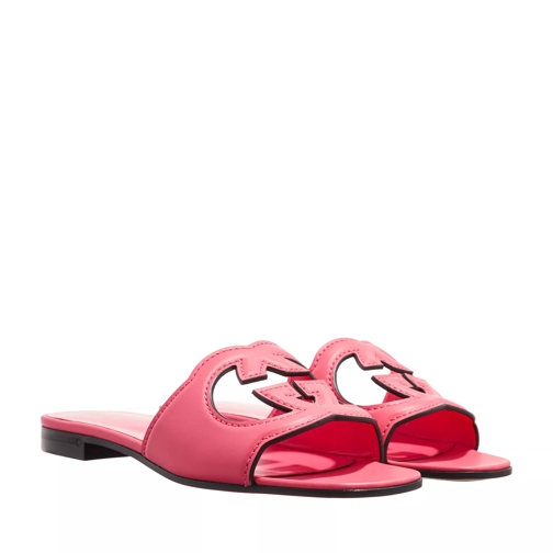 Gucci Interlocking G Cut-Out Slide Sandals Rhodamine Pink Slip-in skor