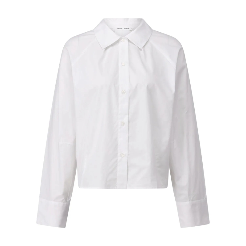 Samsøe Samsøe Blouse Oversized-Hemdbluse Sakya Weiß