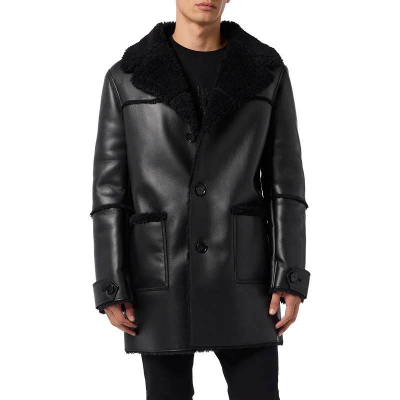Philipp Plein  Diese lange Jacke aus Öko-Shearling sorgt für eine schwarz(Image 3)