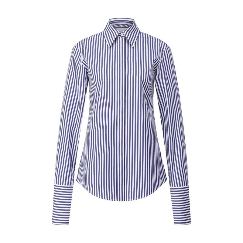 Sportmax Bluse Hemdbluse Conio mit Streifen Blau