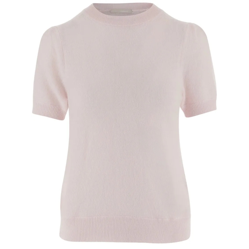 Allude Pullover Soft Cashmere Sweater With Round Neck White