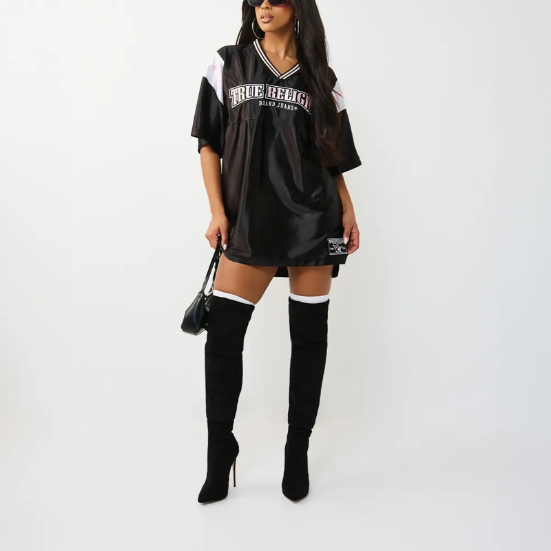 True Religion Maxikleid - Besticktes Longshirt- Wird als Kleid getragen- schwarz(Image 2)