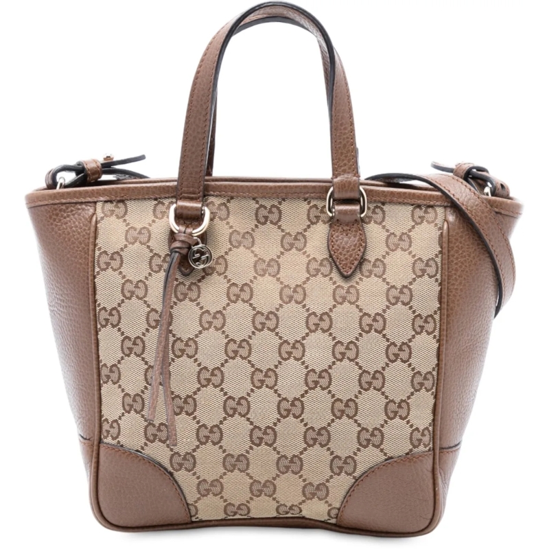 Gucci Schultertasche Small GG Canvas Bree Satchel braun