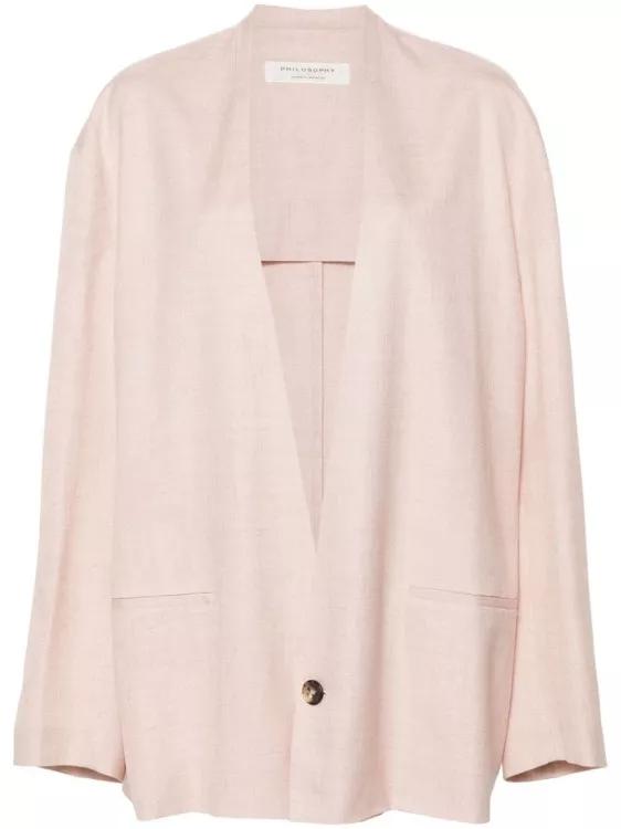 Philosophy Di Lorenzo Serafini - Light Pink No Lapel Jacket - Größe 38 - pink