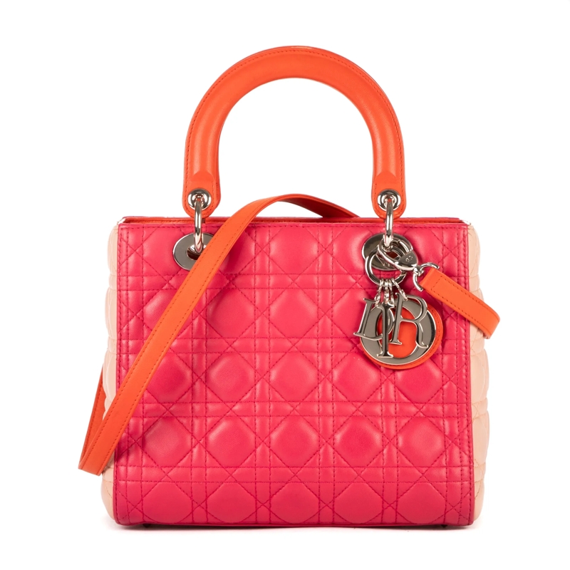 Christian Dior Crossbody Bag Lady Dior Zip Medium fuschsia