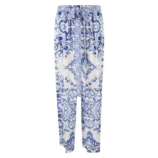 Inoa Blue Printed Trousers Blue 