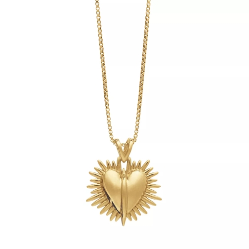 Rachel Jackson London Electric Deco Gold Heart Necklace Gold Kort halsband