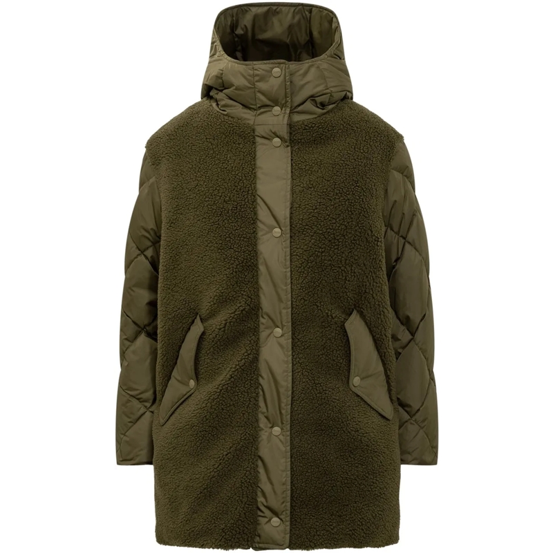Herno Parka Herno Parka Verde con Dettagli in Shearling grün