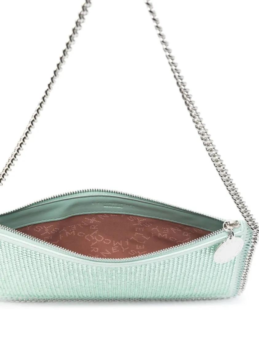 Stella Mccartney Crossbody bags Mint Green Crystal-Embellished Handbag With Chain- in groen