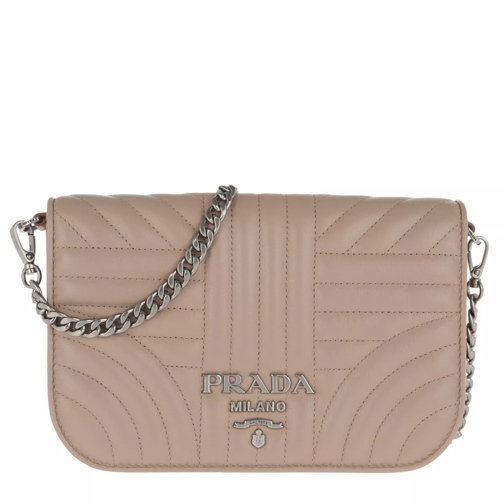 Prada Quilted Diagramme Nappa Leather Bag Cipria Crossbody Bag