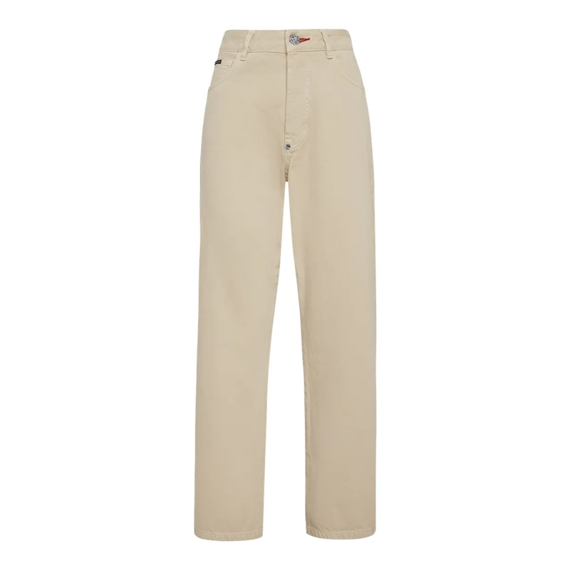 Philipp Plein Cropped-Jeans Jeans Loose Fit Iconic Plein beige