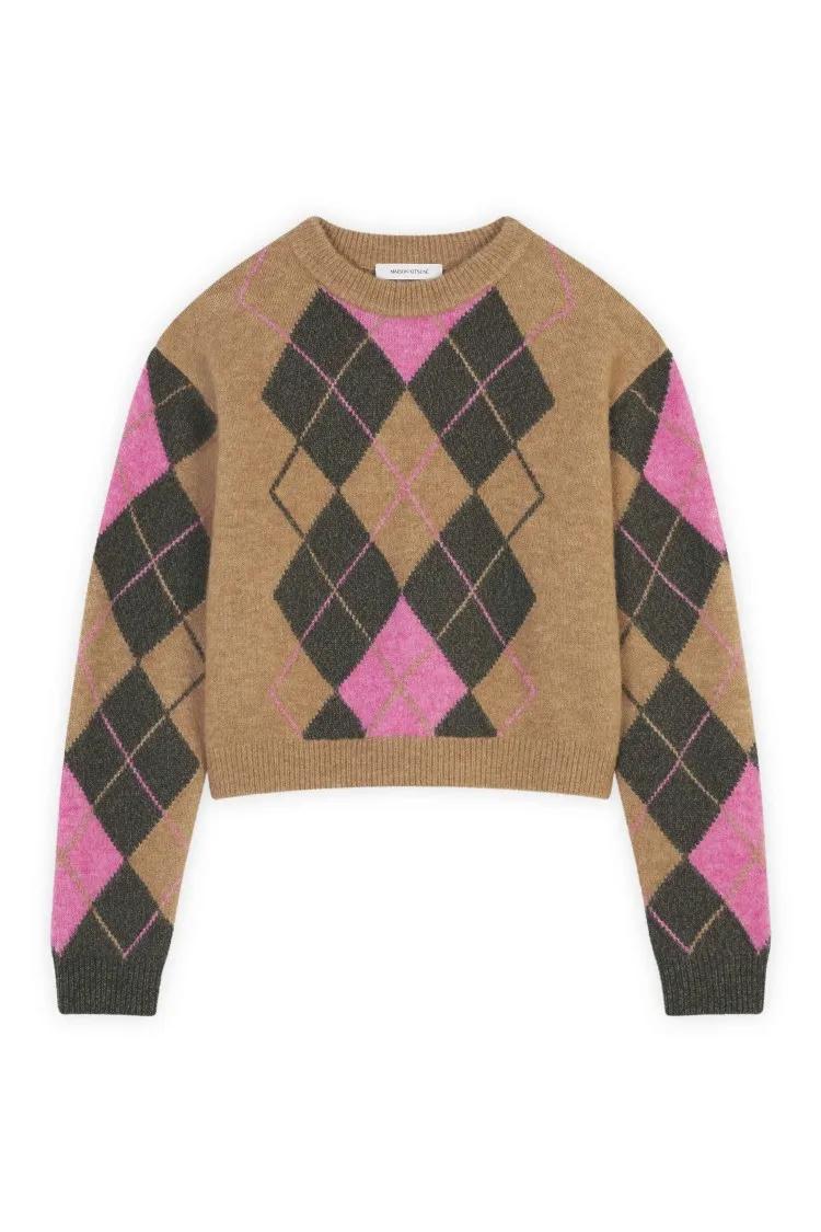 Thumbnail - Maison Kitsune - Boxy-Cut Wool And Alpaca Jumper - Größe XS - braun