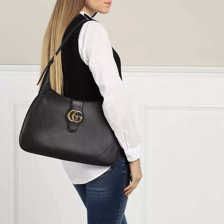 Gucci Large Aphrodite Shoulder Bag Black Hobo Bag