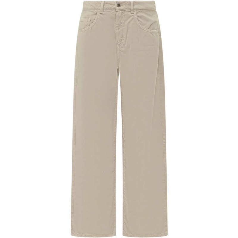 ICON DENIM Boyfriend-Jeans Jeans con Ricami Traforati e Fondo Sfrangiato beige