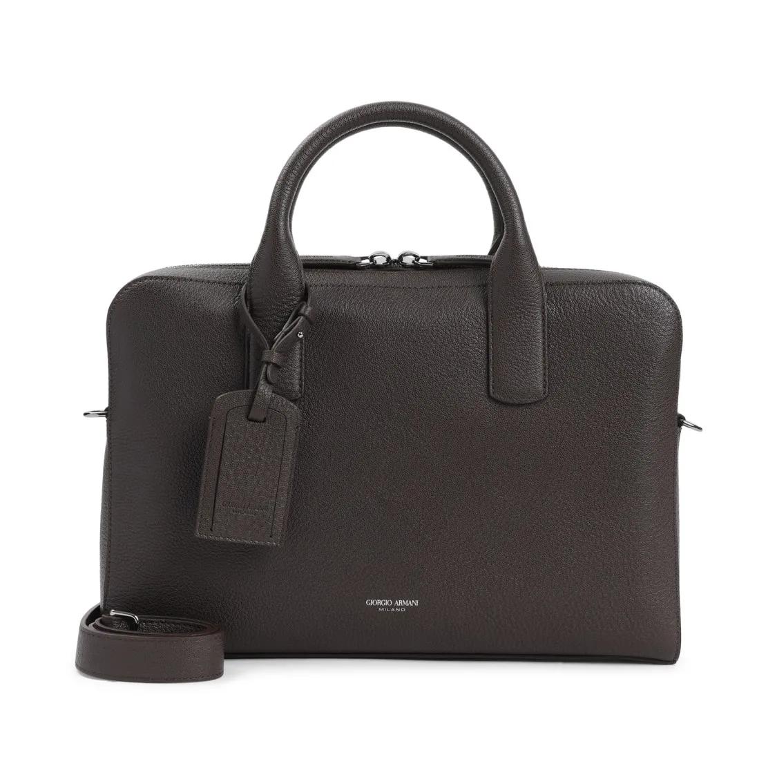 Giorgio Armani Portemonnaies - Briefcase Brow Grained Calf Leather Bag - Gr. unisize - in Braun - für Damen