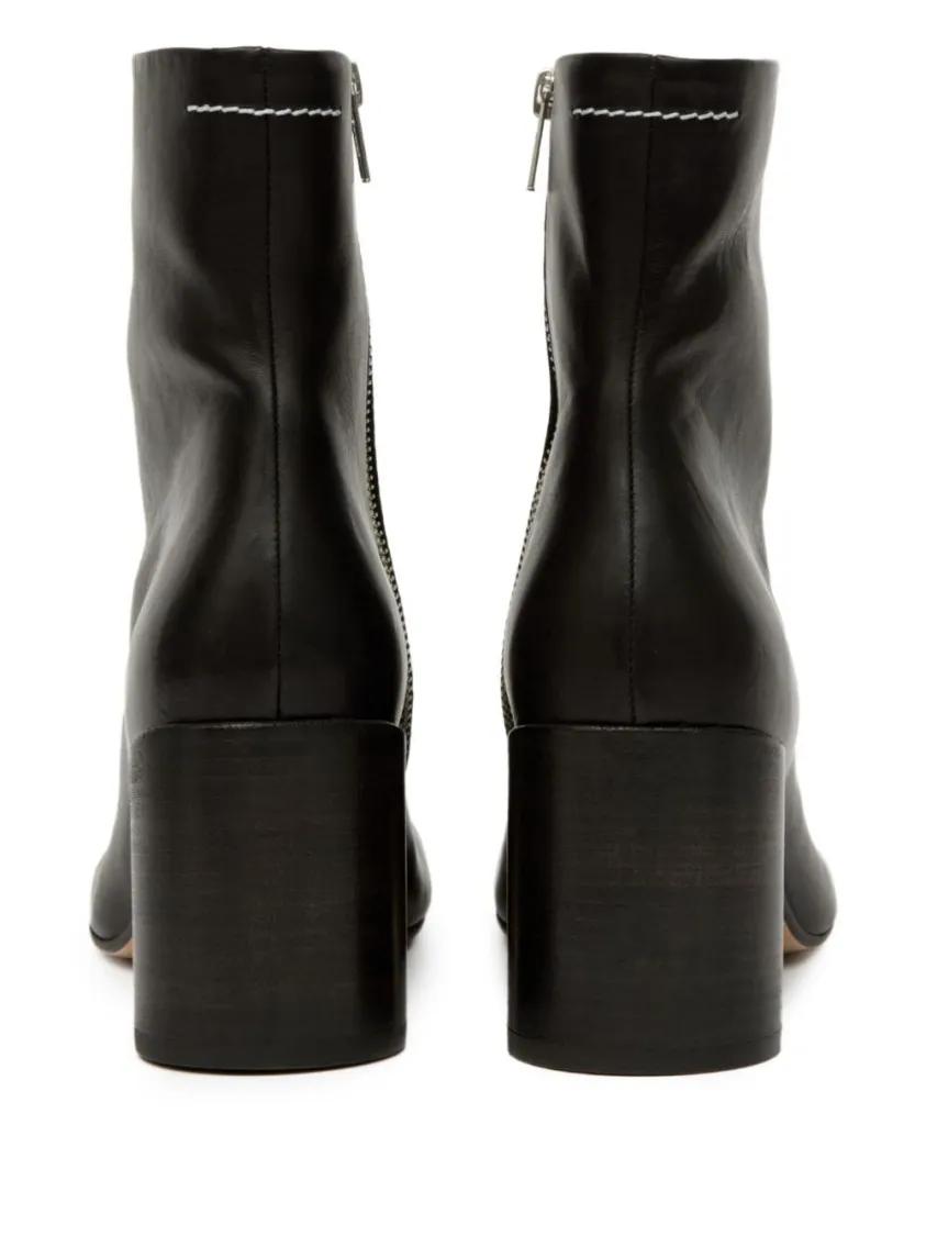 Thumbnail - MM6 Maison Margiela Stiefel - Ankle Boots With Distinctive Seam Detail And Block - Gr. 38 (EU) - in Schwarz - für Damen