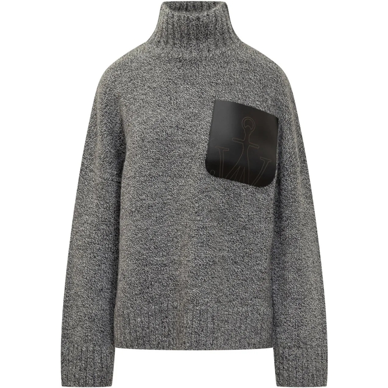 J.W.Anderson  JW Anderson maglione con tasca in pelle grau