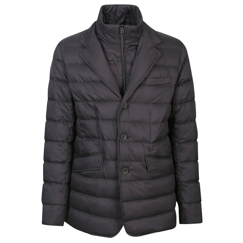 Herno Doudoune Padded White Jacket With Quilted Design Grey