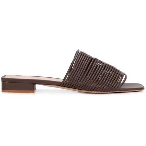 Peserico Pantoufle Ciabatte in Pelle Marrone schwarz