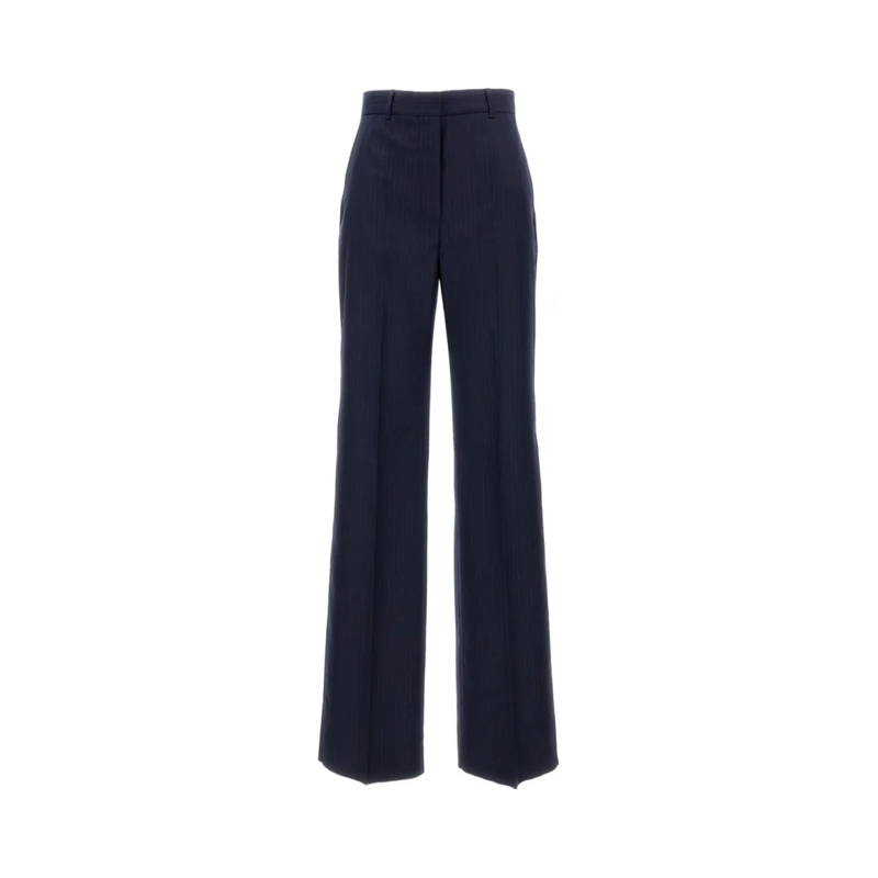 Max Mara  Tailored Wool Blend Straight-Leg Trousers Blue