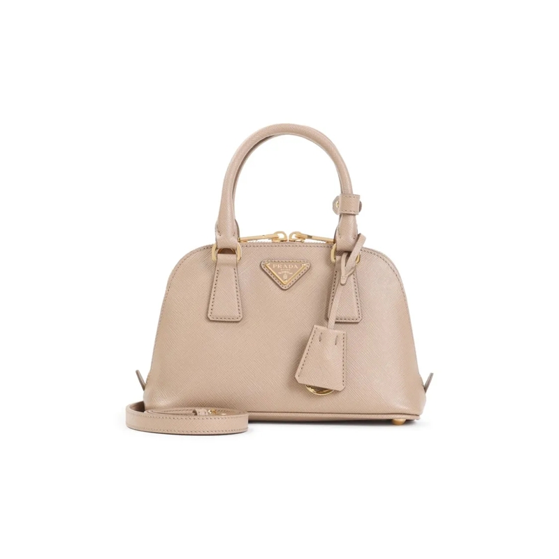 Prada Schultertasche Structured Calf Leather Shoulder Bag Neutrals