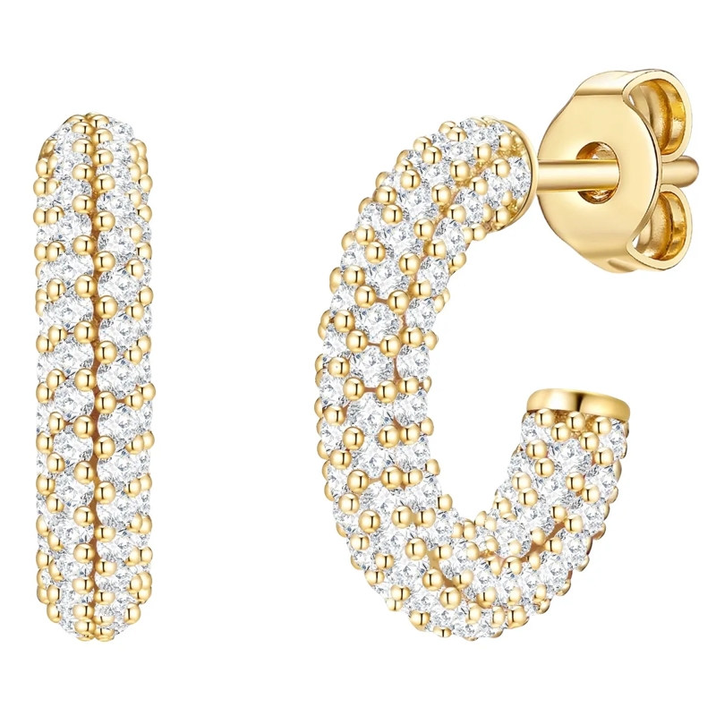 Glanzstücke München Ohrhänger Sterling Silber Creolen Zirkonia gold