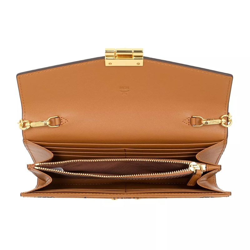 MCM Wallet On A Chain Tracy Vi Woc Lrg Co Cognac(Image 6)