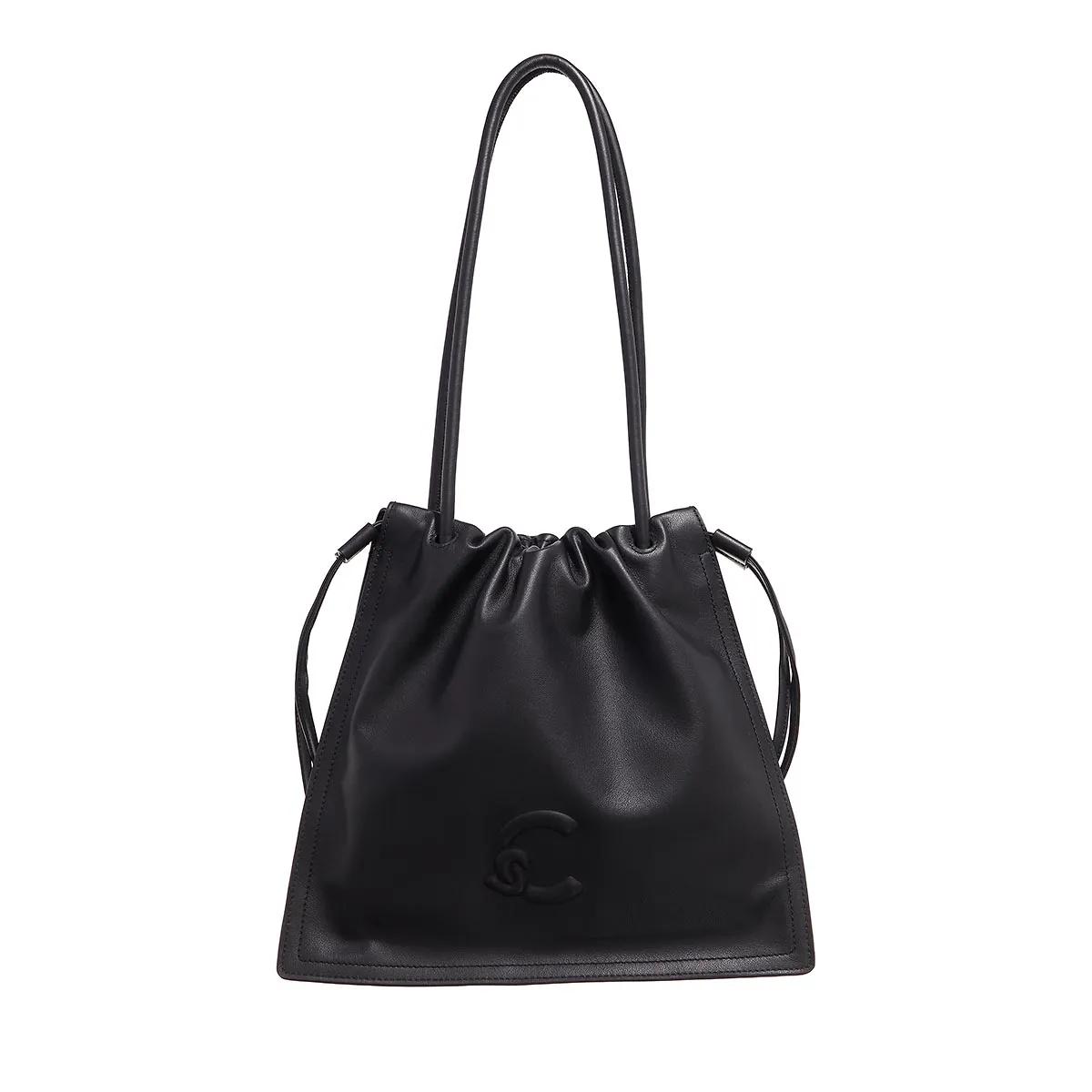 Coccinelle Hobo Bags - Coccinelle Dulse Suede - Gr. unisize - in Schwarz - für Damen - aus Textil & Leder & Leder