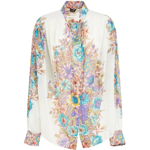 Etro Blusen Etro Bouquet Printed Cotton Shirt weiß