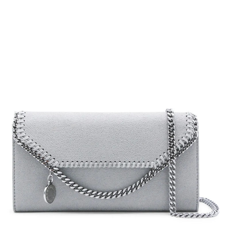 Stella McCartney Sac à bandoulière Light Grey Faux Leather Continental Wallet Crossbo Grey