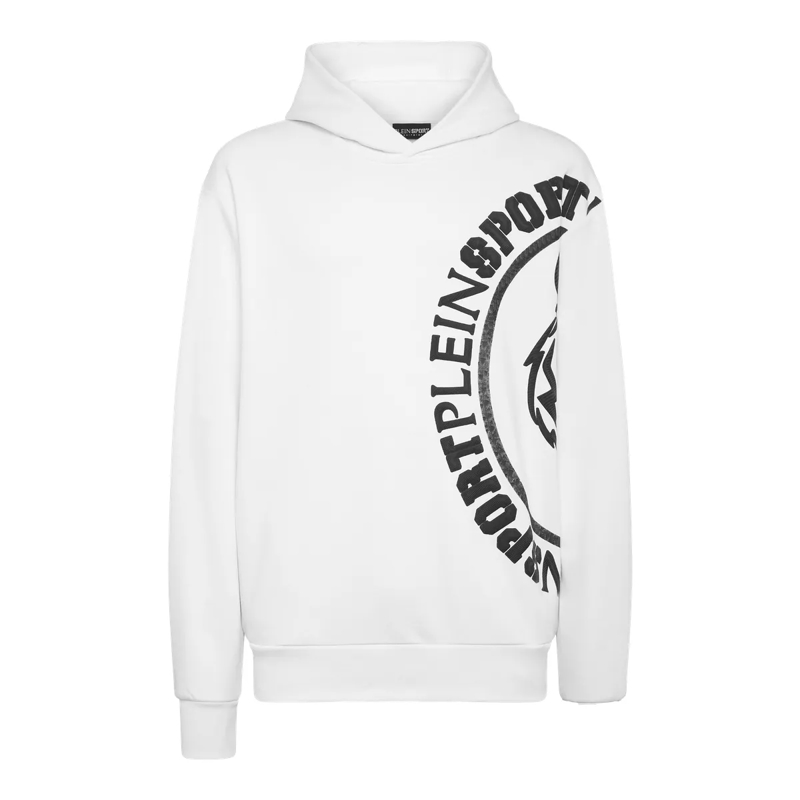 Plein Sport Top Hoodie Carbon Tiger weiss