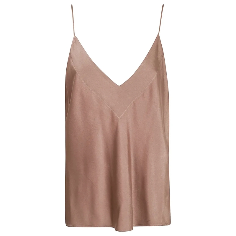 Forte Forte Blouse Silk Top With V-Neckline Pink