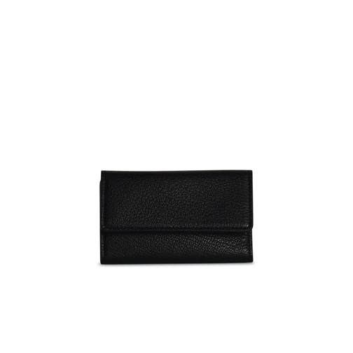 Maison Margiela Black Leather Keyring Black 