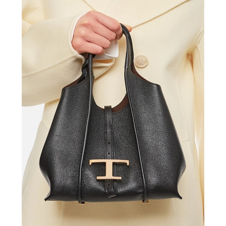 Tod's black leather handbag sale