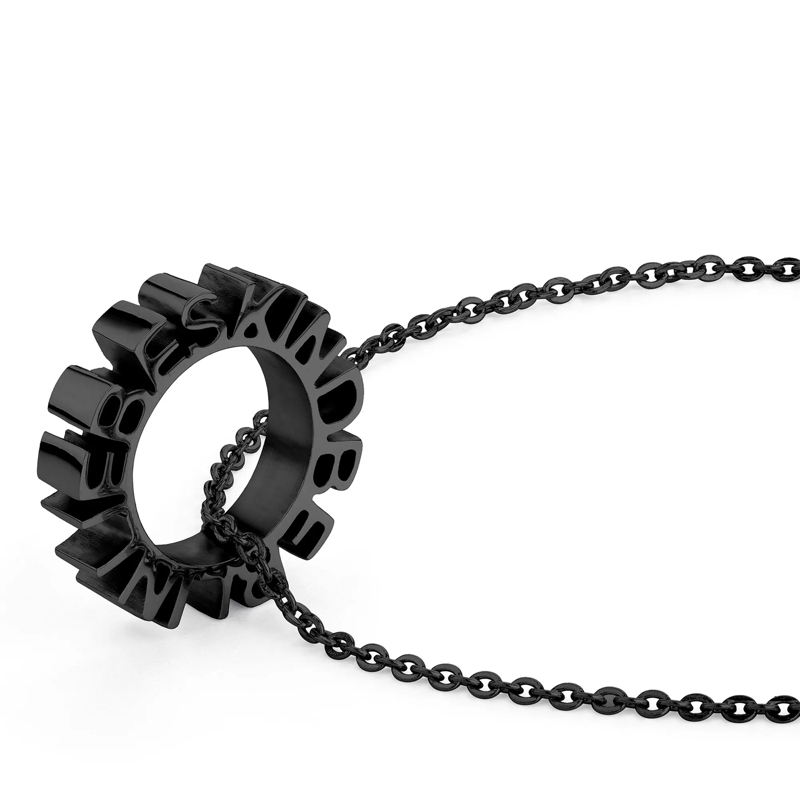 Liebeskind Berlin Mittellange Halskette Edelstahl 3D Lettering schwarz(Image 19)