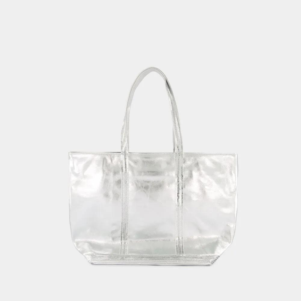 Vanessa Bruno Totes & shoppers Cabas L Shopper Bag Leather Silver in zilver