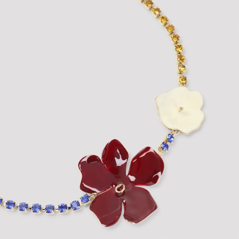 Marni Mittellange Halskette Red Brass Necklace With Floral Charms Not Applicable