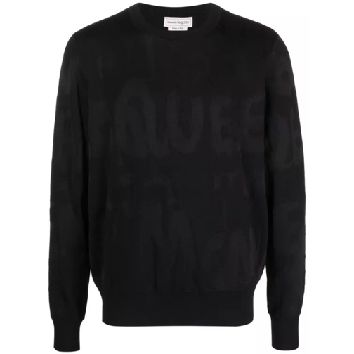 Alexander McQueen Black Grafitti Jacquard Sweater Black 