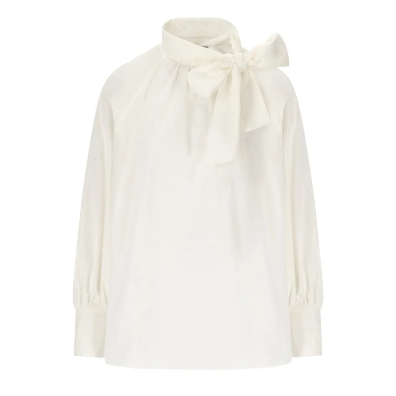 Max Mara Bluse Burgos1234 White Blouse Neutrals