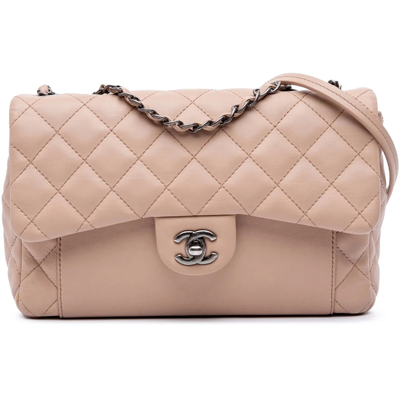 Chanel Schultertasche Medium CC Quilted Calfskin Single Flap braun