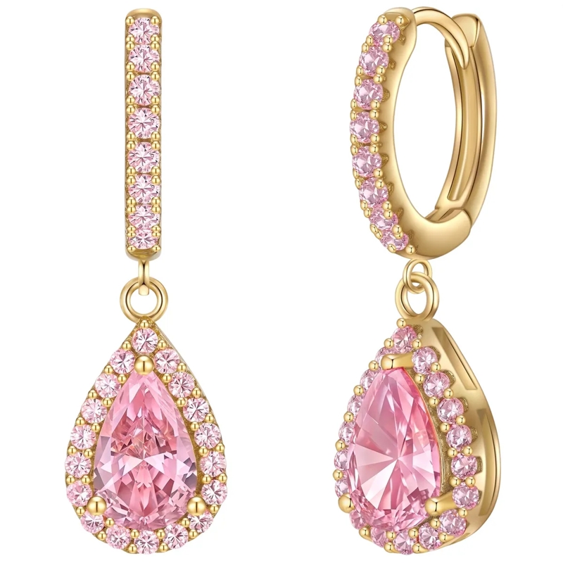 Glanzstücke München Ohrhänger Creolen Sterling Silber gelbgold Zirkonia pink gold