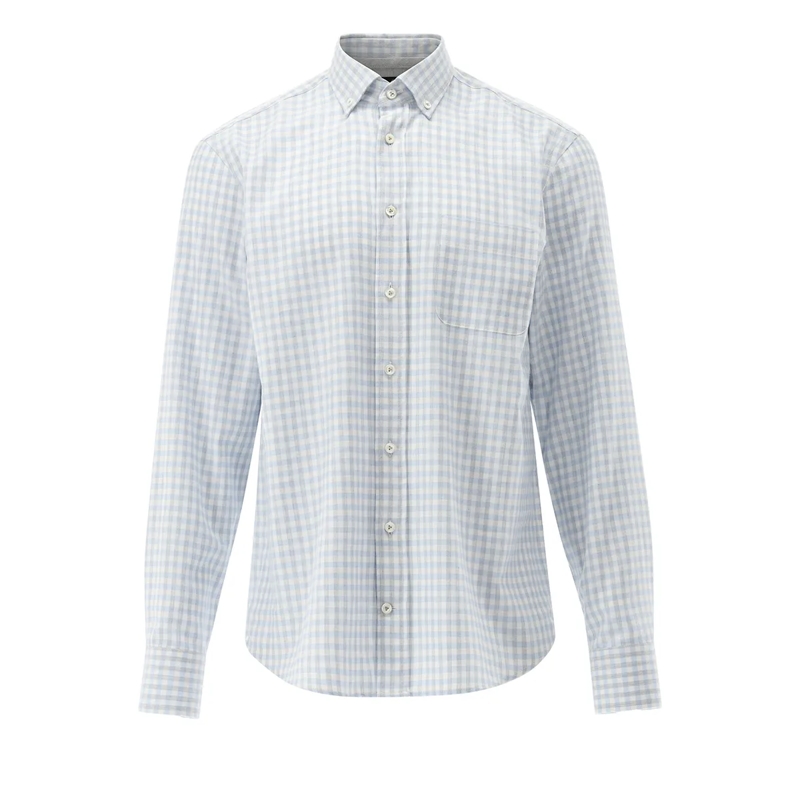 VAN LAACK Hemd Hemd Tailor Fit Karo grau