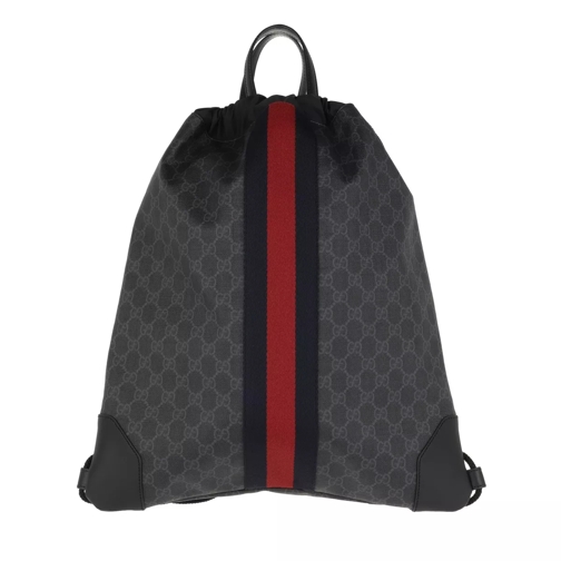 Gucci Soft GG Supreme Drawstring Backpack Black Rucksack